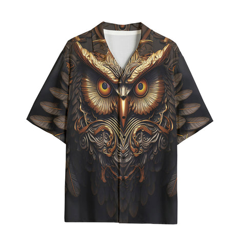 Hawaiian Shirt Fantasy Bronze Owl