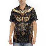 Men's Polo Shirt Golden Owl with Gears