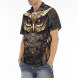 Men's Polo Shirt Golden Owl with Gears