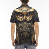 Men's Polo Shirt Golden Owl with Gears