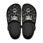 Classic Clogs Gothic Silver Skull with Roses