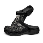 Classic Clogs Gothic Silver Skull with Roses