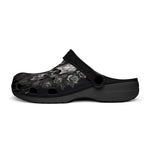 Classic Clogs Gothic Silver Skull with Roses