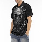 Men's Polo Shirt Scary Mask with Pipes and Wires