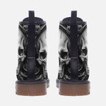 Leather Boots Skull with Gears and Clock