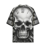 Hawaiian Shirt Skull with Gears and Clock