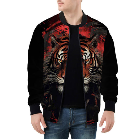 Bomber Jacket Dark Fantasy Red Tiger