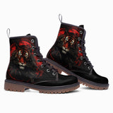 Leather Boots Dark Fantasy Red Tiger