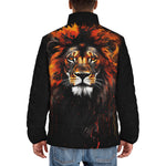 Down-Padded Puffer Jacket Lion Watercolor Painting