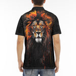 Men's Polo Shirt Lion Watercolor Painting