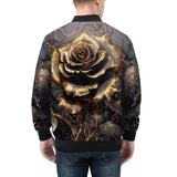 Bomber Jacket Gothic Golden Flower in Dark