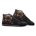 High-Top Canvas Shoes Gothic Golden Flower in Dark