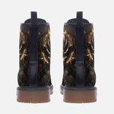 Leather Boots Gothic Golden Flower in Dark