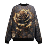 Bomber Jacket Gothic Golden Flower in Dark