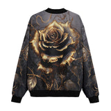 Bomber Jacket Gothic Golden Flower in Dark