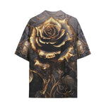 Hawaiian Shirt Gothic Golden Flower in Dark