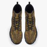 Casual Leather Chunky Boots Antique Bronze Canvas