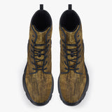 Casual Leather Chunky Boots Antique Bronze Canvas