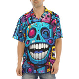 Hawaiian Shirt Graffiti Skulls with Smile