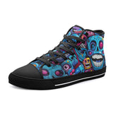 High-Top Canvas Shoes Graffiti Skulls with Smile
