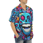 Hawaiian Shirt Graffiti Skulls with Smile