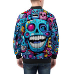 Bomber Jacket Graffiti Skulls with Smile