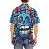 Hawaiian Shirt Graffiti Skulls with Smile