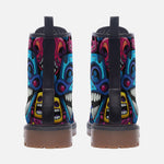 Leather Boots Graffiti Skulls with Smile