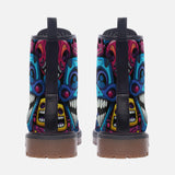 Leather Boots Graffiti Skulls with Smile