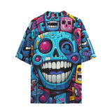 Hawaiian Shirt Graffiti Skulls with Smile