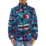 Down-Padded Puffer Jacket Futuristic Skull Motifs