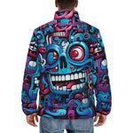 Down-Padded Puffer Jacket Futuristic Skull Motifs