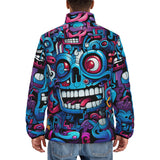 Down-Padded Puffer Jacket Futuristic Skull Motifs