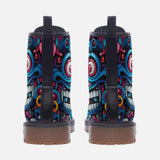 Leather Boots Futuristic Skull Motifs