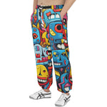 Men's Sweatpants Colorful Robots Graffiti Art