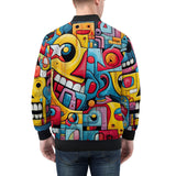 Bomber Jacket Colorful Robots Graffiti Art