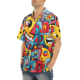 Hawaiian Shirt Colorful Robots Graffiti Art