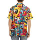 Hawaiian Shirt Colorful Robots Graffiti Art