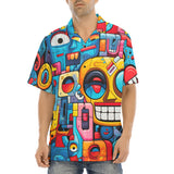 Hawaiian Shirt Urban Graffiti Robotic Motifs