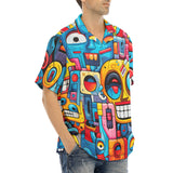 Hawaiian Shirt Urban Graffiti Robotic Motifs