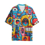 Hawaiian Shirt Urban Graffiti Robotic Motifs