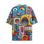 Hawaiian Shirt Urban Graffiti Robotic Motifs