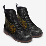 Leather Boots Gothic Golden Wings