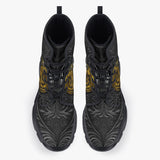 Casual Leather Chunky Boots Gothic Golden Wings