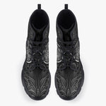 Casual Leather Chunky Boots Gothic Darkness Wings