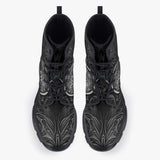 Casual Leather Chunky Boots Gothic Darkness Wings