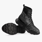 Casual Leather Chunky Boots Gothic Darkness Wings