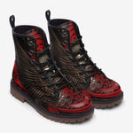 Leather Boots Gothic Skull with Wings