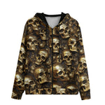 Men's Zip Up Hoodie Golden Skulls