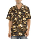 Hawaiian Shirt Golden Skulls